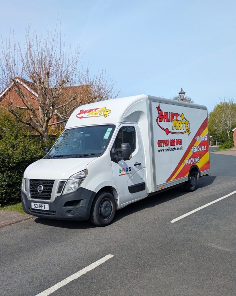 House removals in Birmingham van by ShiftMate Removals outside a home