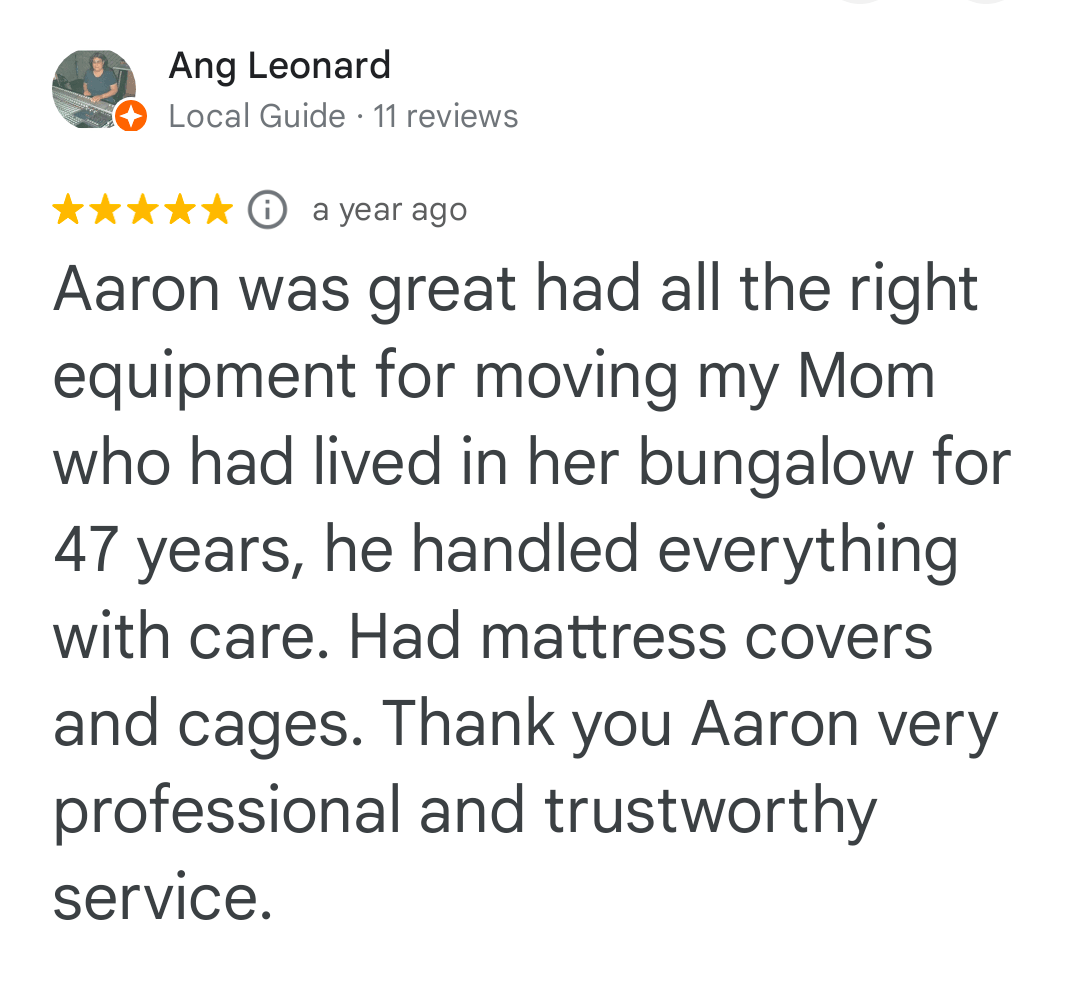 5-star review for ShiftMate Removals careful house moving service