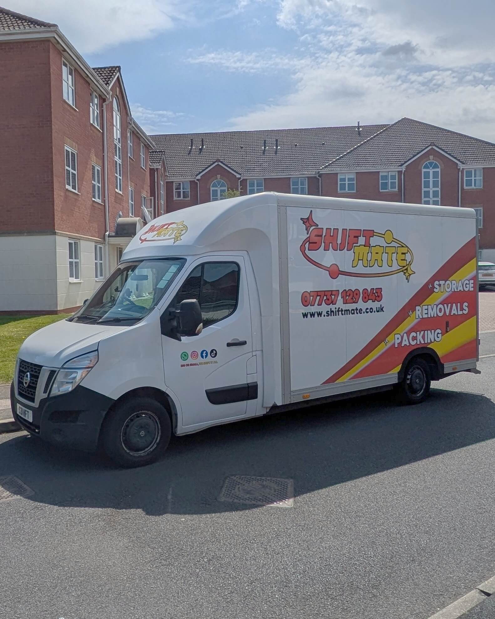 House removals UK service by ShiftMate Removals completing a residential move with a Luton van