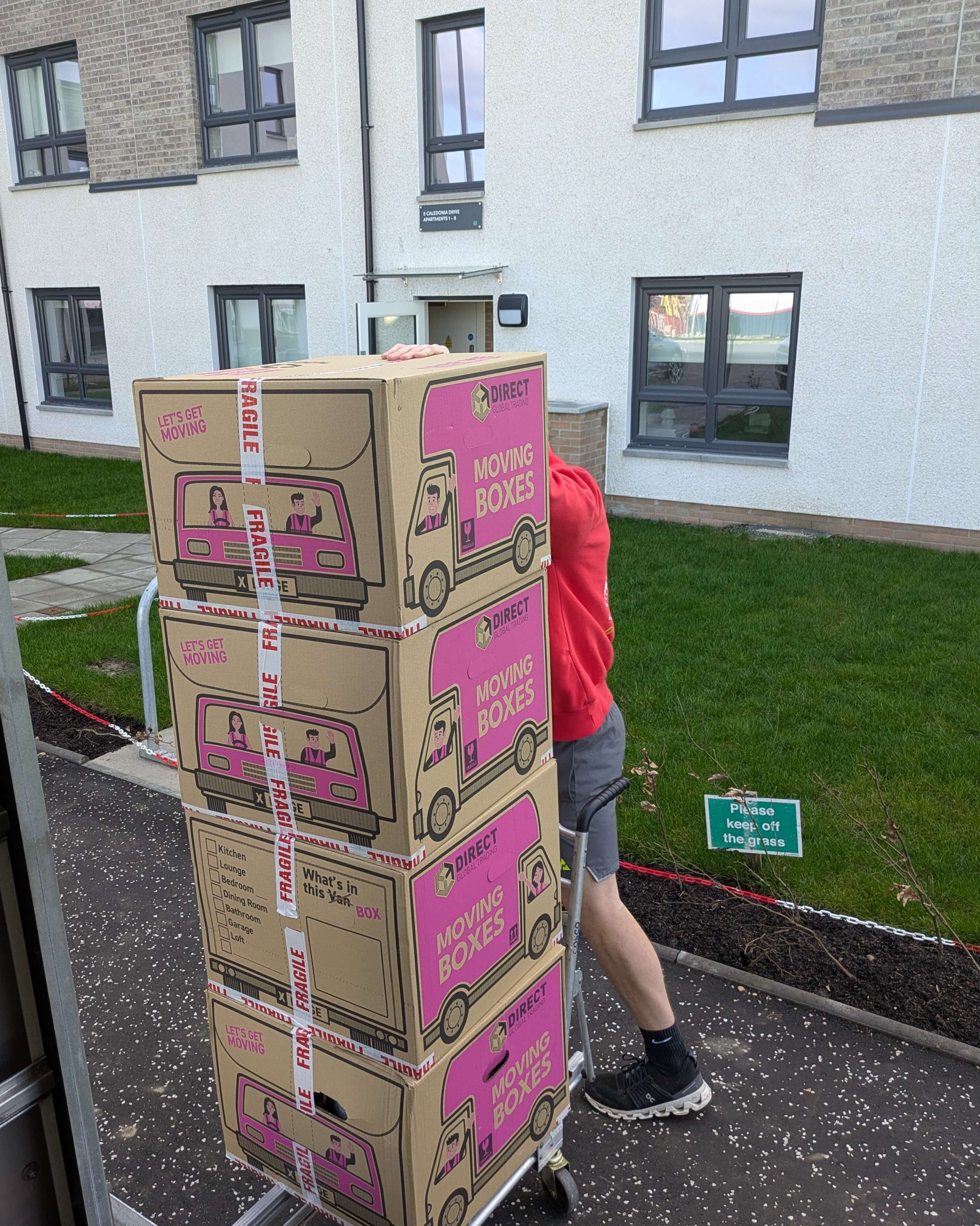 House removals in Walsall loading moving boxes into van
