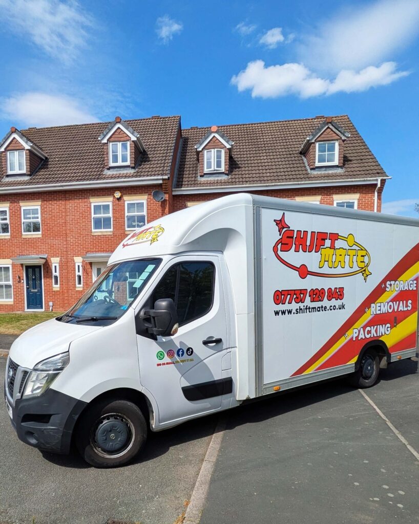 House removals in West Bromwich with ShiftMate van parked outside residential property