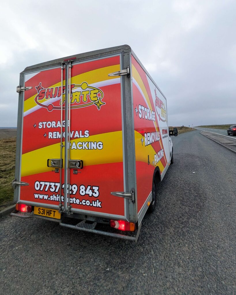 ShiftMate Removals van on a long-distance route near Coventry